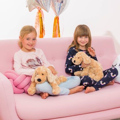 Peluche de perro durmiendo beige