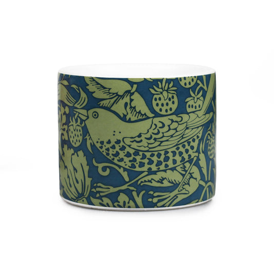 Vaso de cerâmica William Morris Strawberry Thief verde sálvia