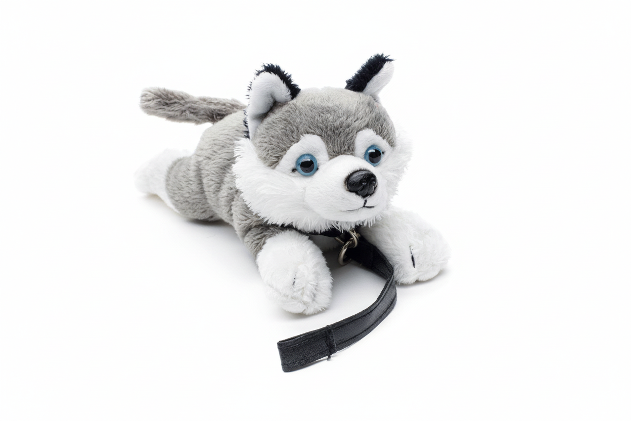 Peluche de husky (con correa)