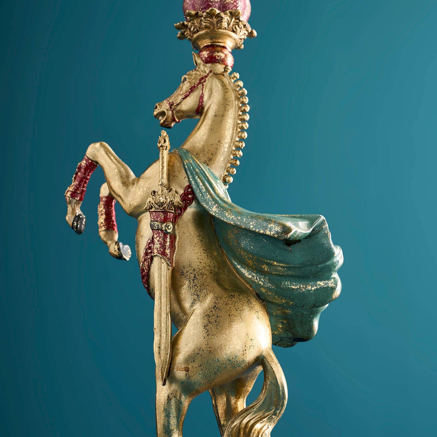 Lustre Cavalo de Circo, Dourado, 17,5 x 9,5 x 36,5 cm