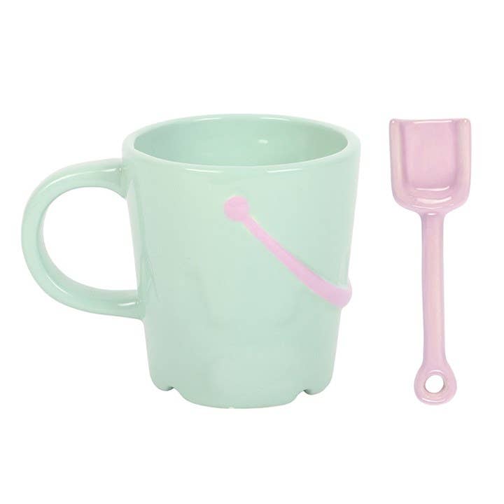 Mug Seau Pastel avec Cuillère Pelle – 350 ml