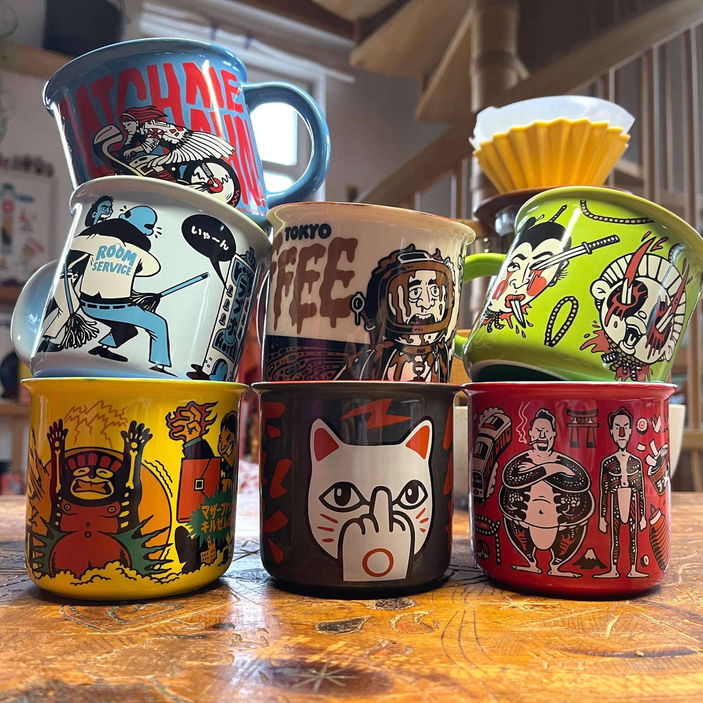 Taza de gato de la suerte "Que te jodan, Neko"