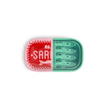 Vassoio portagioie con scatola di sardine