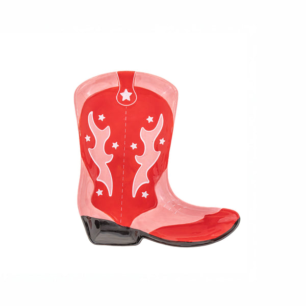 Guarda-joias em formato de bota de cowboy - Vermelho
