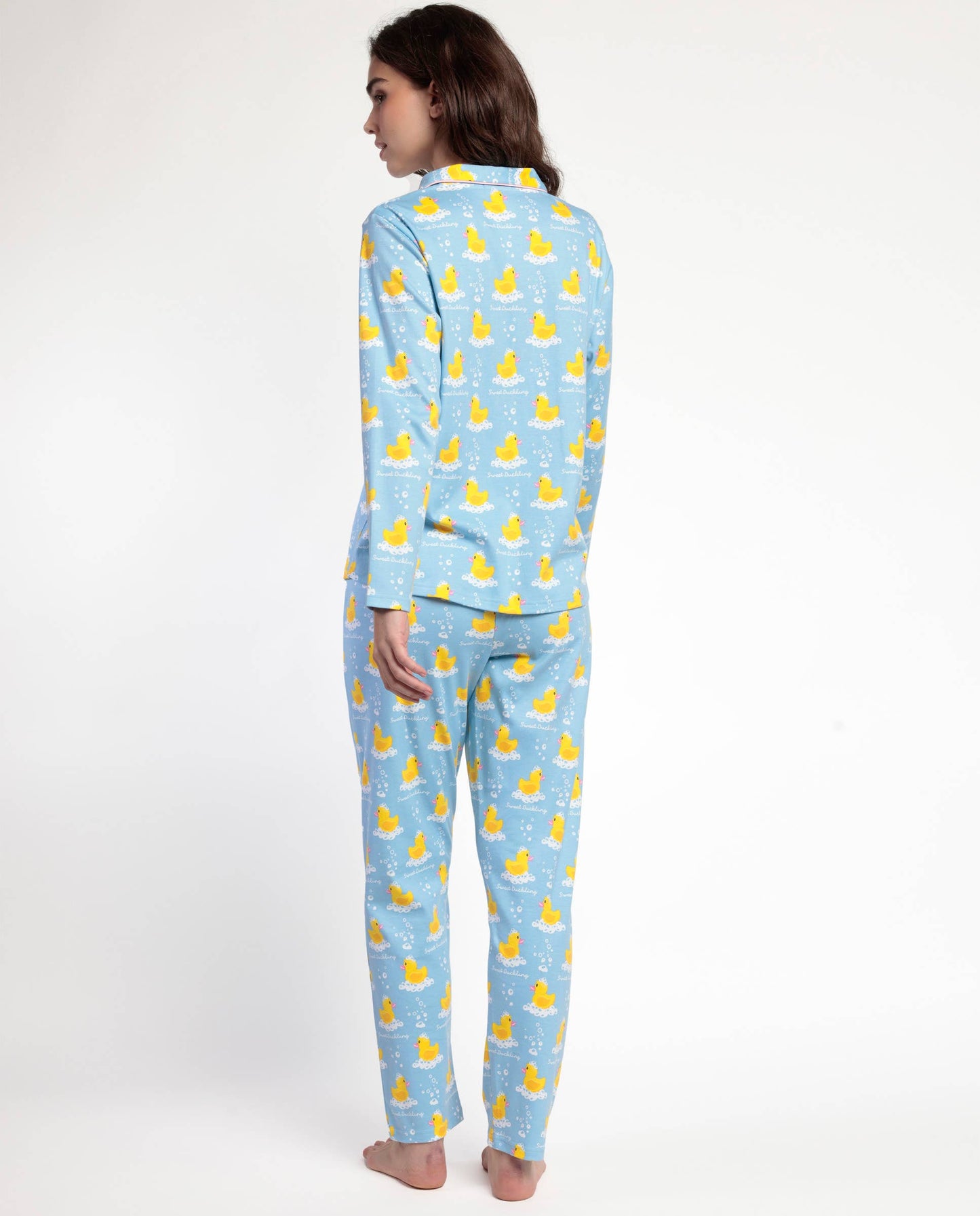 Pyjama à manches longues ouvert Femme - Canard « Sweet Duckling”