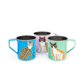 Conjunto de 3 canecas com estampa de gatos