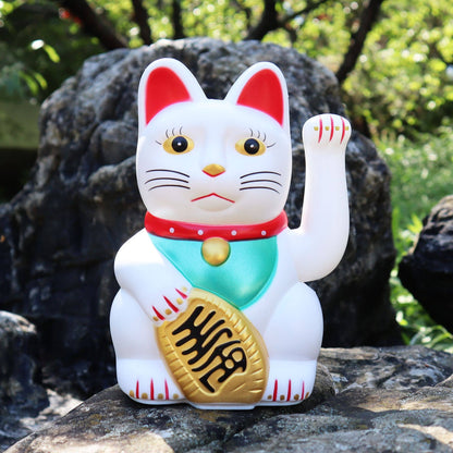 Chat chanceux blanc 15cm