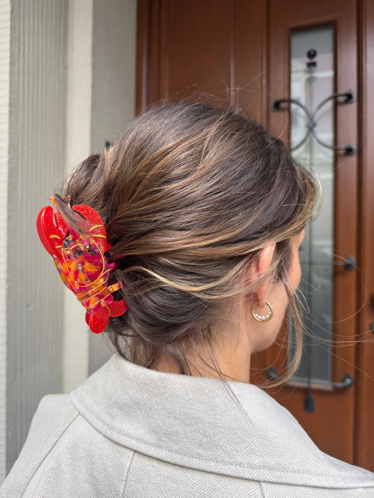 Presilha de cabelo em forma de lagosta