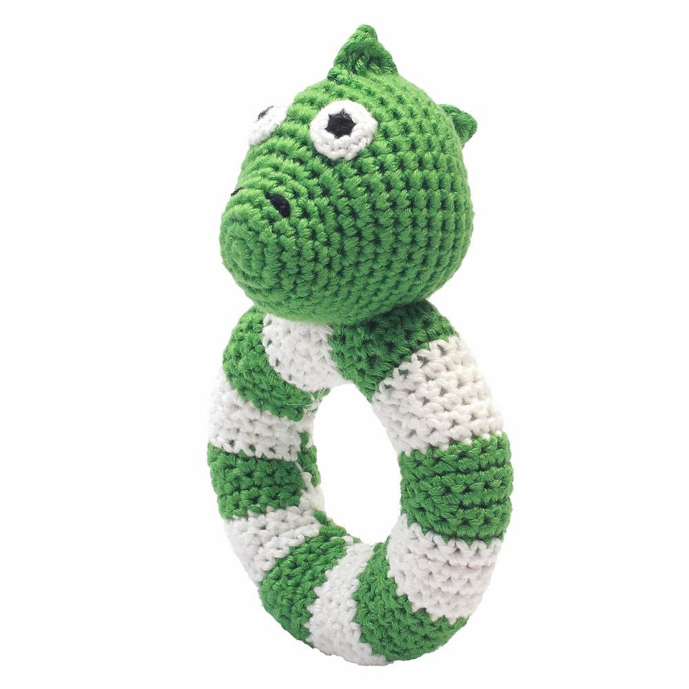Chocalho de anel de dinossauro verde