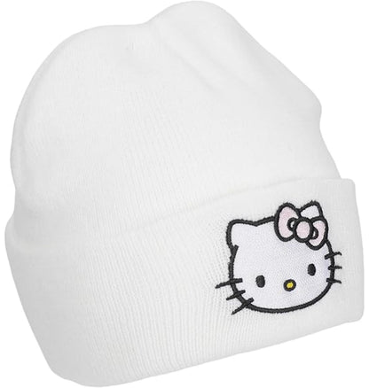 Bonnet blanc Hello Kitty avec logo