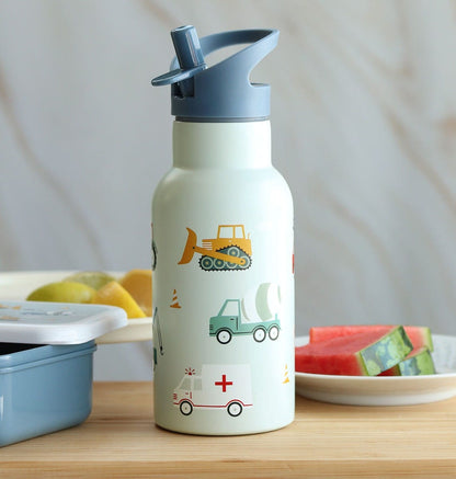 Gourde enfant en inox - Véhicules – vue 2 – A Little Lovely Company