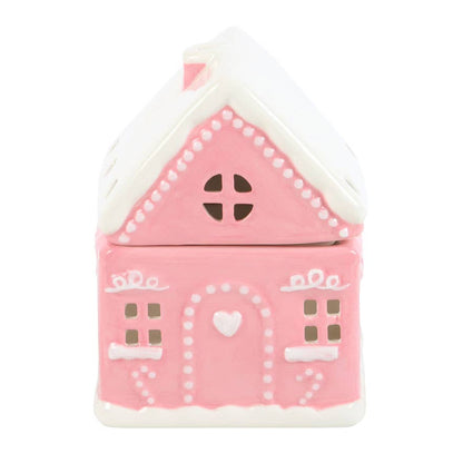 Brûleur à huile de Noël Pink Gingerbread House