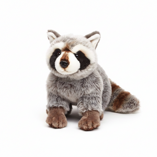Mapache, sentado, 25 cm (largo), juguete de peluche o peluche