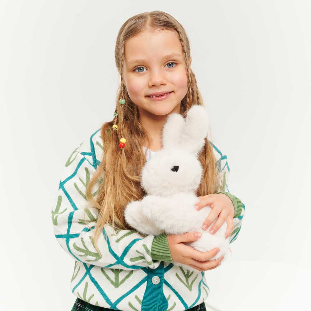 Peluche de conejo blanco ultrasuave (20 cm) - 0+