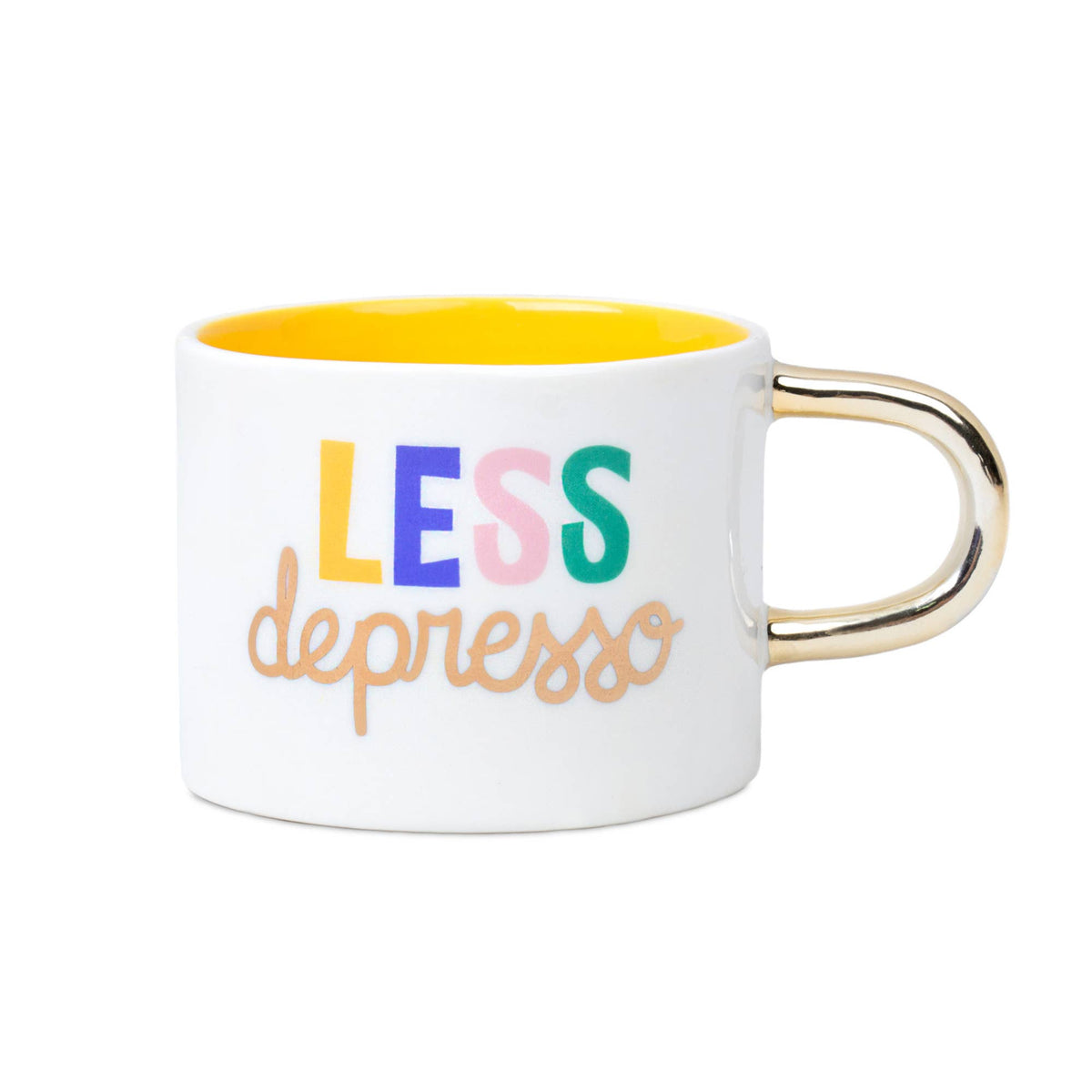 Juego de taza y jarro "Less Depresso"