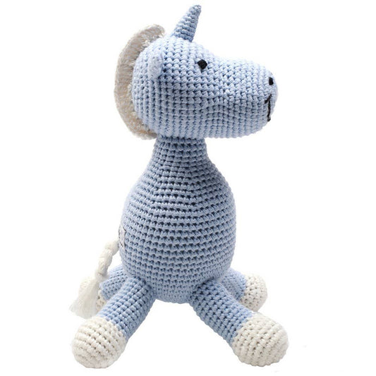 Peluche de crochet - Unicornio azul claro