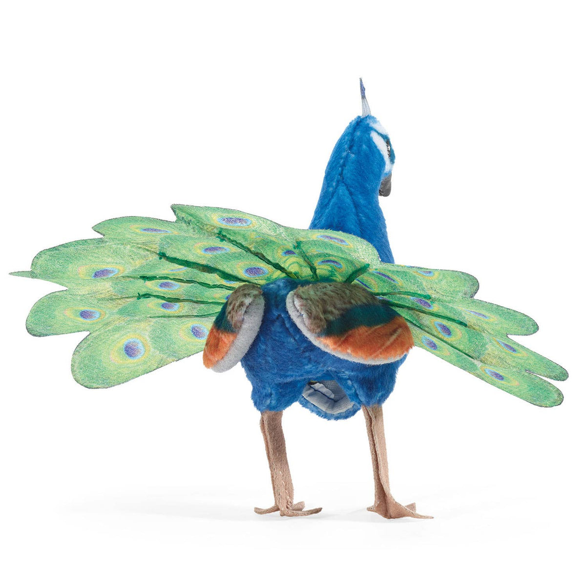 Vingerpoppetje van een pauw