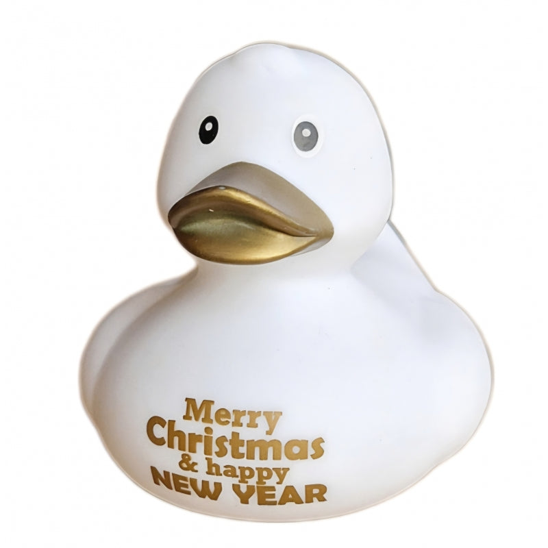 Canard "Merry Christmas & Happy New Year" - Blanc - Dutch Ducky - vue 1