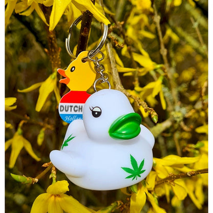 Llavero de pato de cannabis