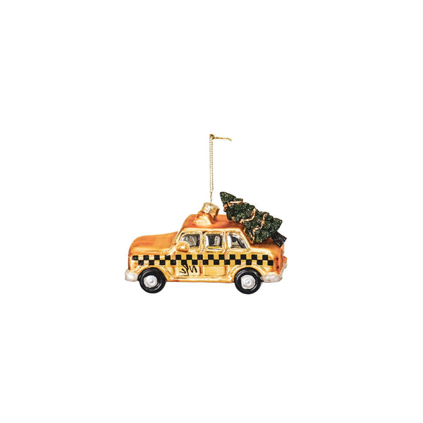 Weihnachtskugel aus gelbem Taxi