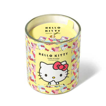 Bougie Jaune Imprimé Original Hello Kitty, Parfum Tutti Frutti
