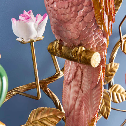 Chandelier Perroquet Orange/Or 39,5 x 12 x 59 cm