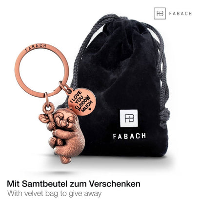 Llavero perezoso "Te quiero mucho, muy despacio" "Soñador" con grabado - Lindo amuleto de la suerte