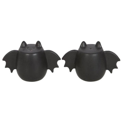 Salières et poivrières ailes de chauve-souris gothiques pour Halloween