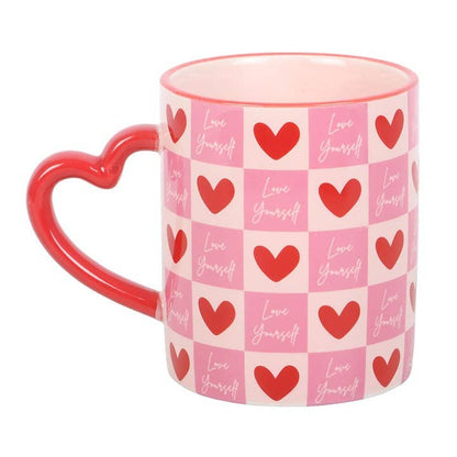 Tazza a forma di cuore "Ama te stesso"