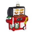 Weihnachtsanhänger Grill aus Glas, 9 cm