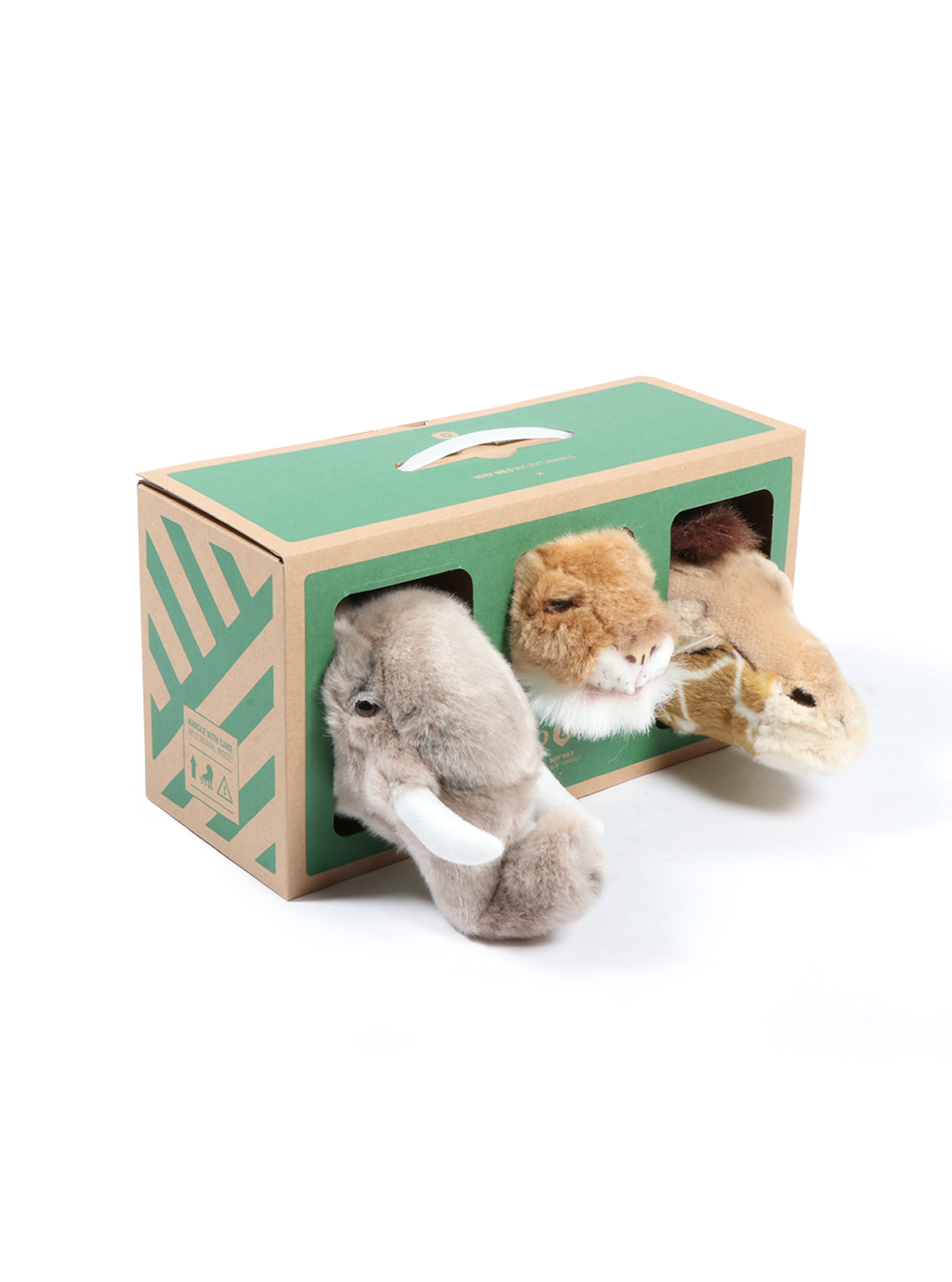 Mini Décoration Murale Peluche Têtes d'Animaux : Coffret Safari