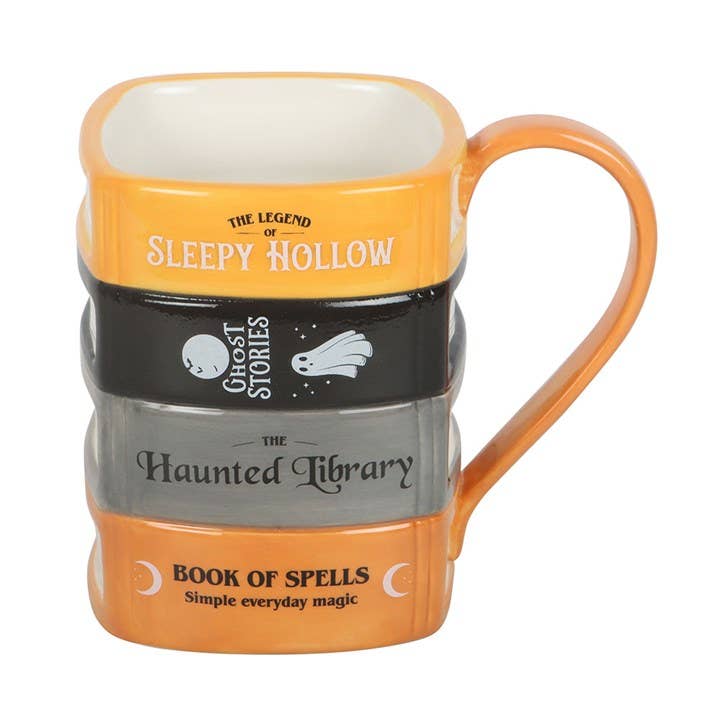 Mug d'Halloween Pile de livres de la bibliothèque hantée