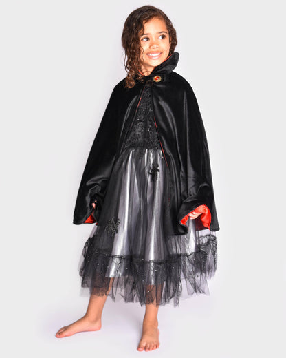 Cape de vampire Deluxe en satin rouge et pierre 110-116 cl