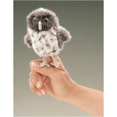 Marionnette à main Mini-chouette et mini-chouette tachetée 2638 Folkmanis réaliste