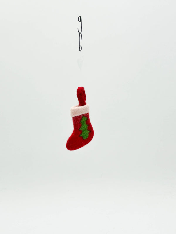 Décoration à suspendre Chaussette de Noël Rouge