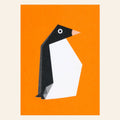 Postal de pinguim de origami