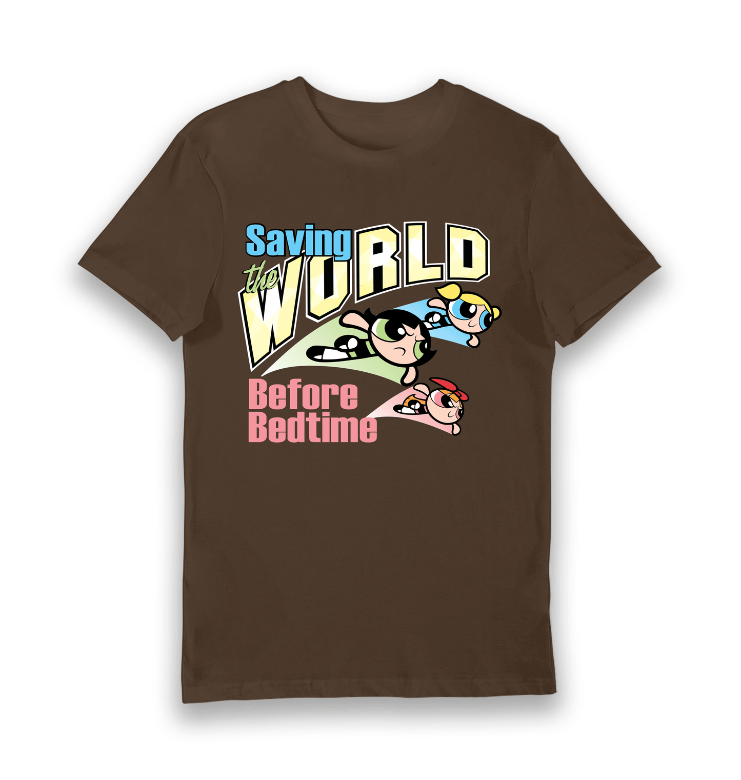 T-shirt adulte Powerpuff Girls Saving The World Before Bedtime