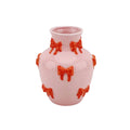 Vase - Vase à Fleurs Rubans - Rose/Orange - 14x14x19cm