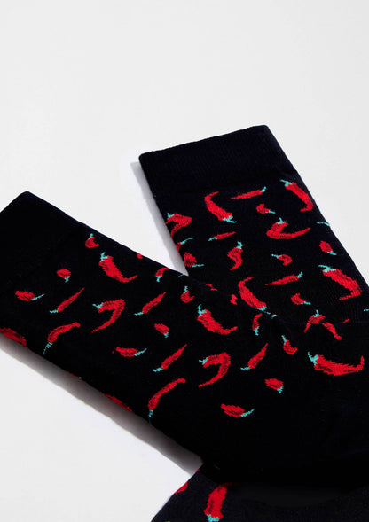 BeChilli Black - Chaussettes en Coton Bio 100%