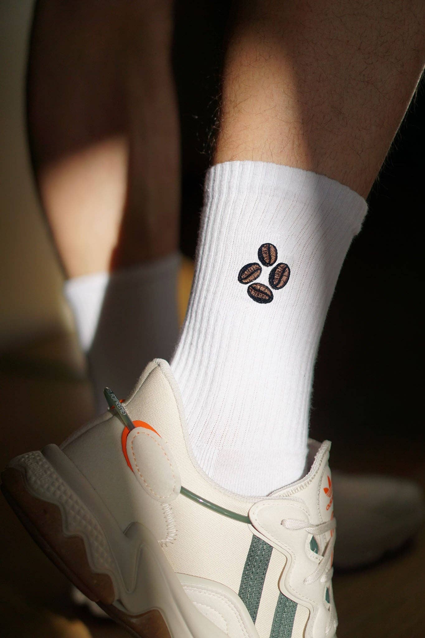 Coffee Bean Embroidered Socks