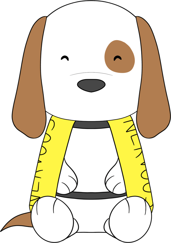 おびえた犬のぬいぐるみ（22.86cm）