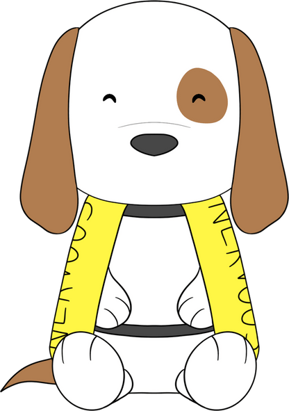おびえた犬のぬいぐるみ（22.86cm）