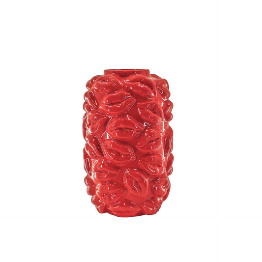 Vase - Bisous - Céramique - Rouge - 17x17x27cm