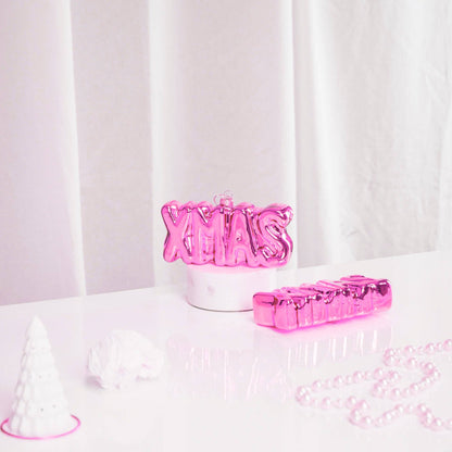 Bola navideña rosa XMAS