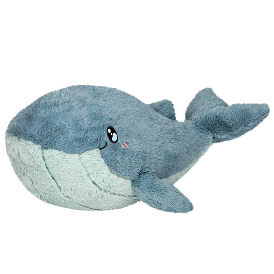 Ballena azul de peluche aplastable