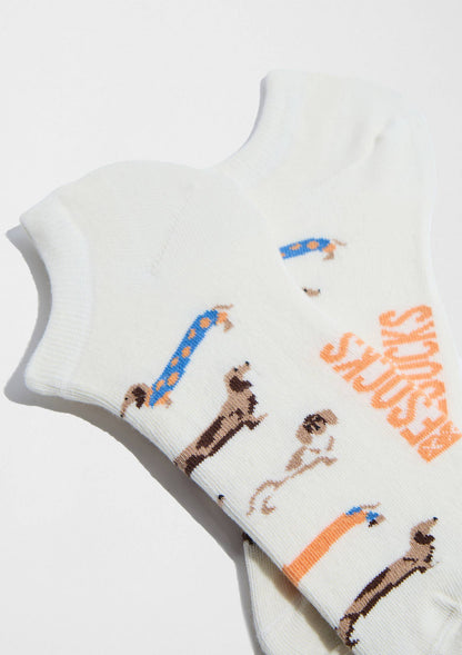 BePets Off White - 100% Organic Cotton Ankle Socks