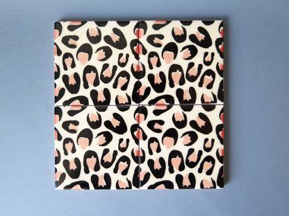 Leopard design ceramic coasters