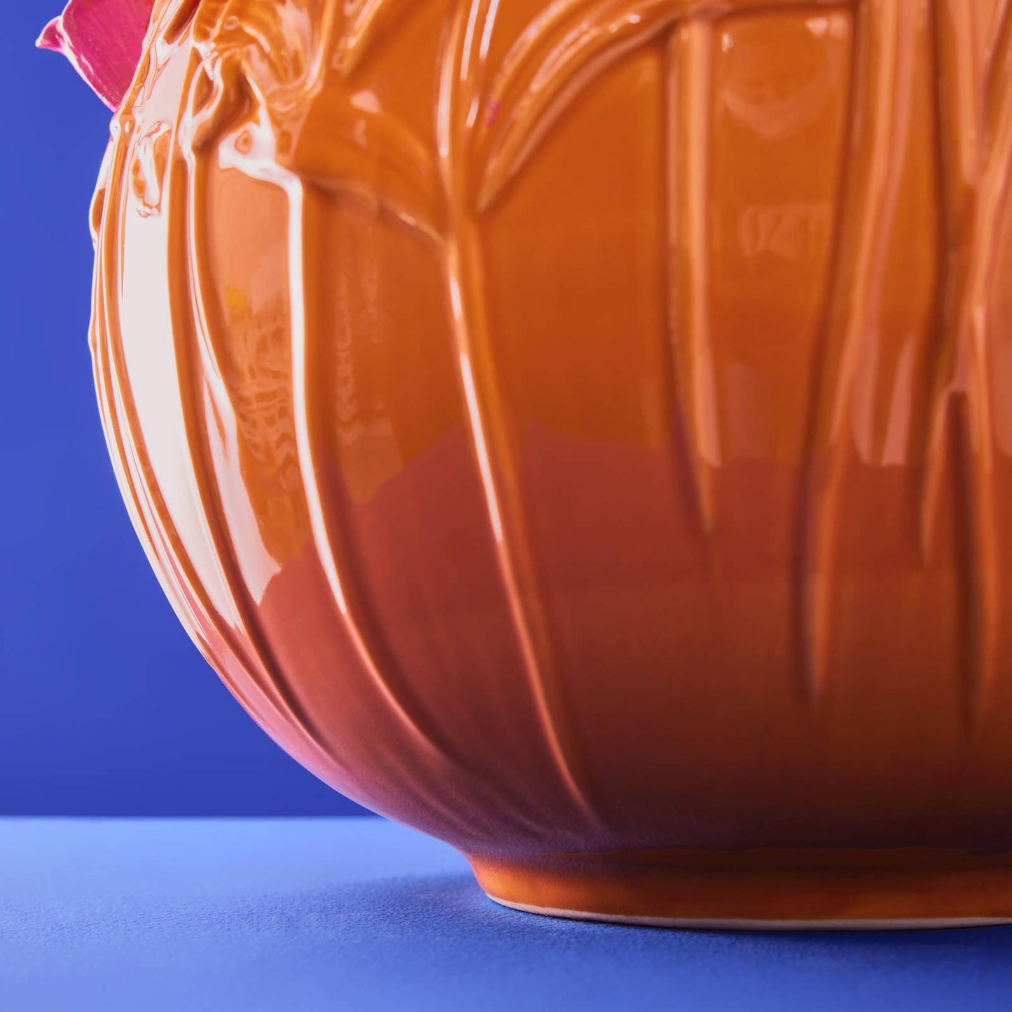 Vase Verano, Grès Orange/Rose, 34 x 29,5 cm