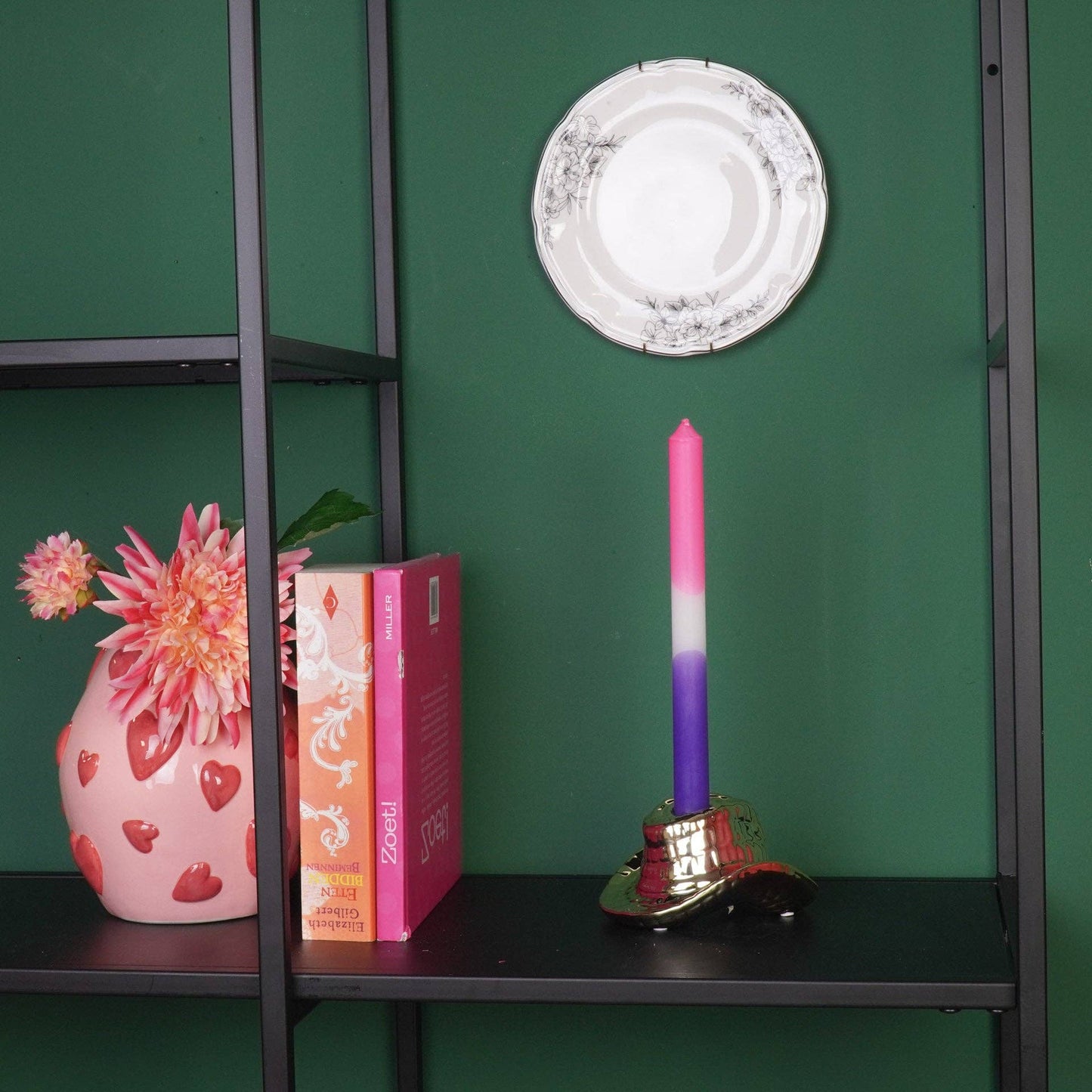 Bougeoir - Chapeau de cowboy - Céramique - Or - 13,5x11x7 cm