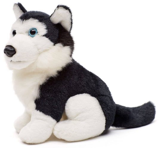 Peluche de husky negro sentado
